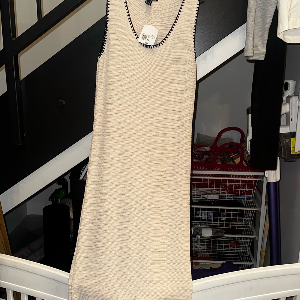 Forever 21 Cream Knit Midi Dress